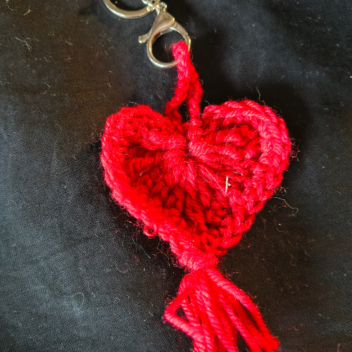 Red Crochet Keychain